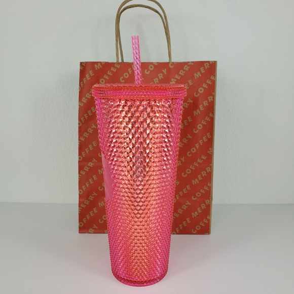 Starbucks Holiday Neon Pink Iridescent Cold Cup - Picture 3 of 8